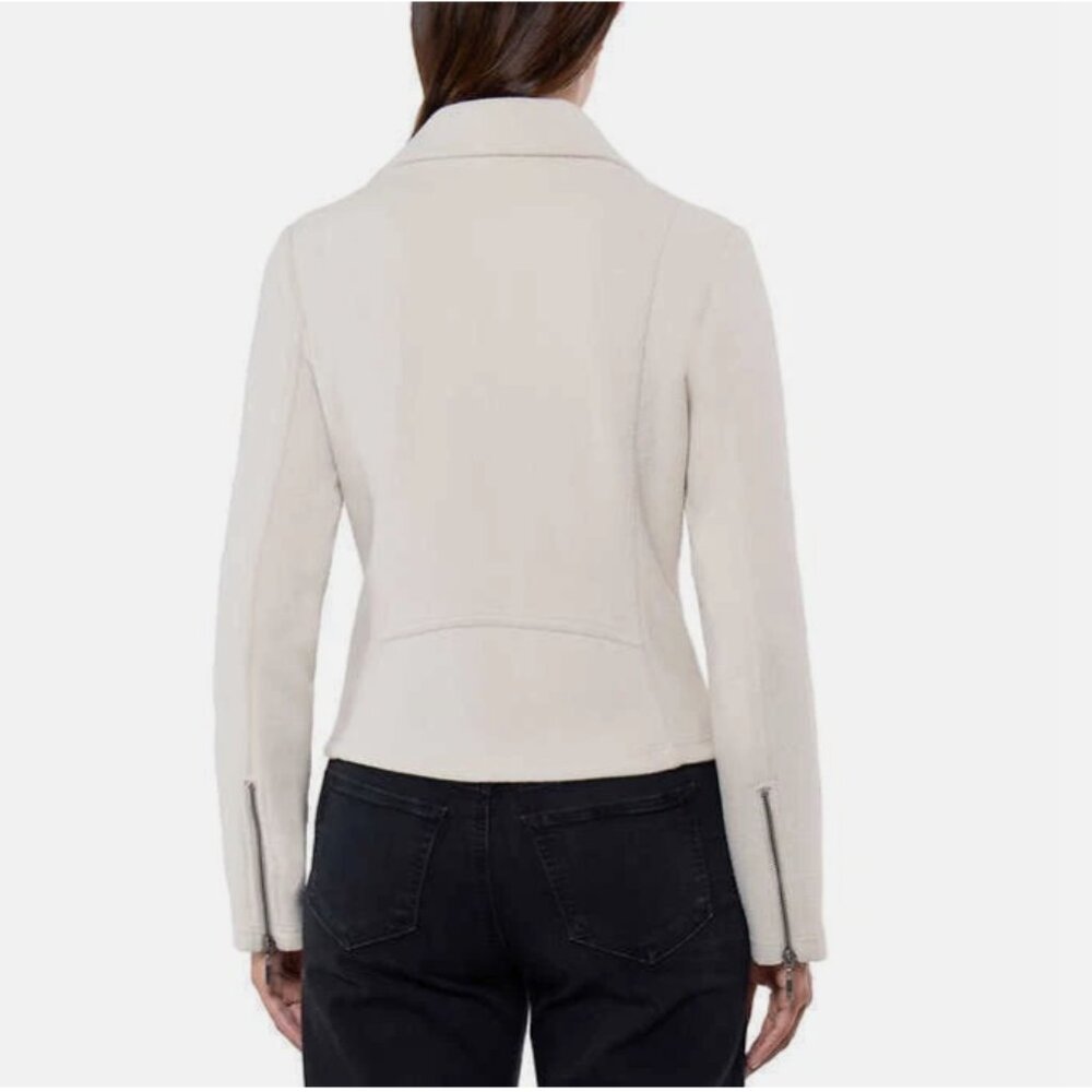 Matty M Ladies' Knit Moto Jacket Tan (Natural) Large - Picture 3 of 3